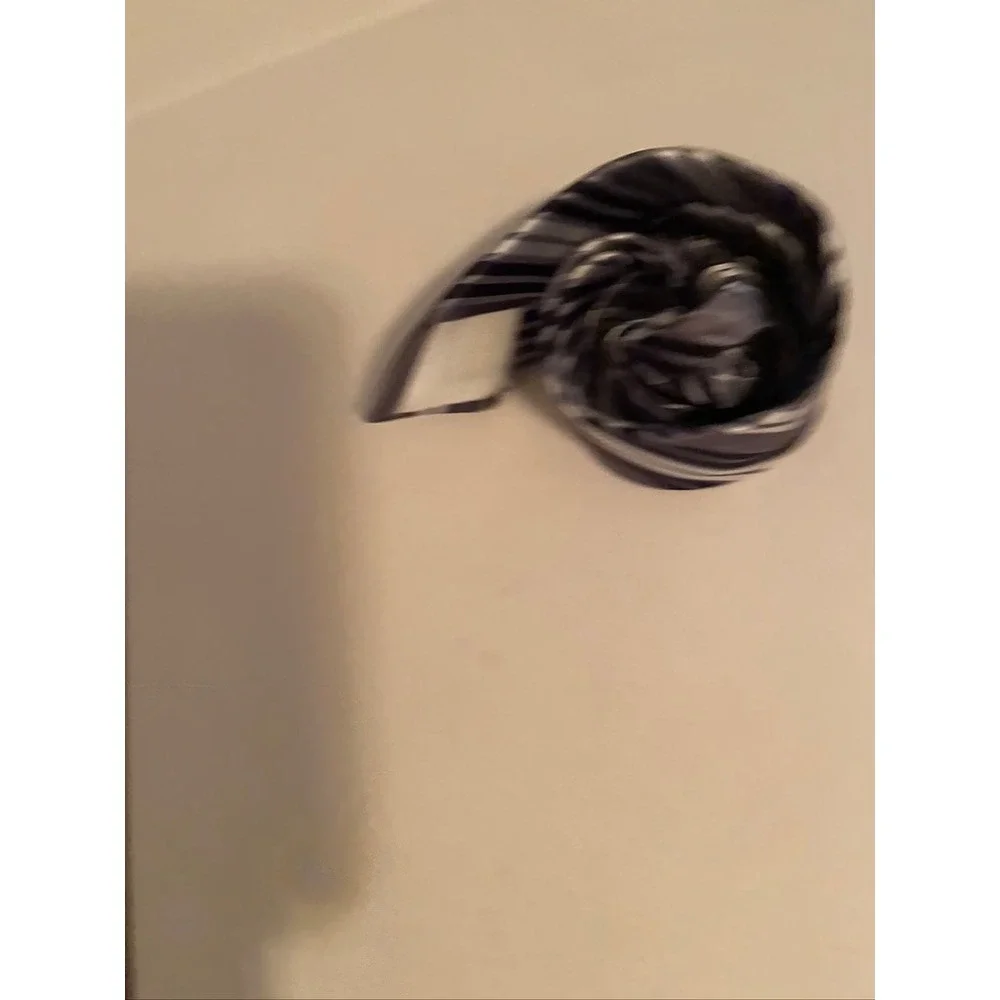 The Childrens Place Boys Grey Black White Striped Necktie Size 4-7 Formal Tie